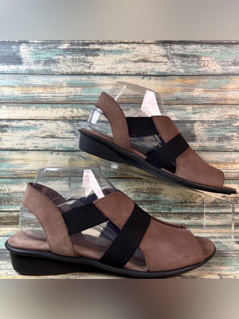 SESTO MEUCCI Slip On Sandal Womens 9M Brown Nubuck Leather Comfort Casual Wedge